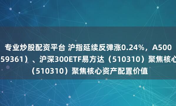 专业炒股配资平台 沪指延续反弹涨0.24%，A500ETF易方达（159361）、沪深300ETF易方达（510310）聚焦核心资产配置价值